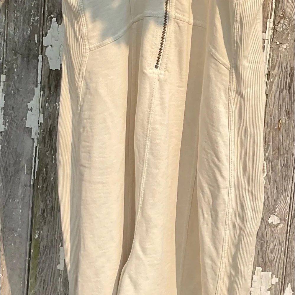 Anthropologie daily practice horizon wide leg knit Jumpsuit in pearl - Picture 7 of 13